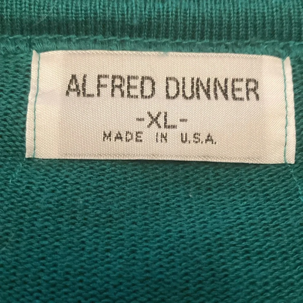 Alfred Dunner pullover sweater cardigan vintage green women’s XL made in USA - Picture 3 of 8